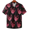 Men's Casual Shirts Hawaiian Shirt for Men Cuban Collar Devil Print Men's Shirt Fashion Streetwear Summer Short Sleeve Top Trendy Men's Clothing 230410