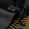 Mäns kostymer blazers Mens Luxury Wave Randig Gold Sequin Blazer Jacket Sal Lapel One Button Shiny Wedding Party Suit Jackor Black Tuxedo Blazer 231110