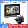 Sonnettes Tuya Smart 1080P Mini judas numérique visionneuse sans fil WiFi infrarouge PIR détection de mouvement sonnette caméra de porte Alexa Google YQ231111