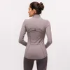 Lu Lu Yoga-Mantel, Hoodies, Zitrone, Damen-T-Shirt, Fitnessstudio, Sportjacke, Damenkleid, elastisches Ritsleting, voller Oberarm, langer Arm, Laufmantel, Pas Bodan mit