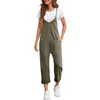 Gym Clothing Womens Solid Suspenders Casual Pants Jumpsuit Pocket For Women