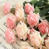 7pcs / lot Décor Rose Fleurs artificielles Fleurs en soie Floral Latex Real Touch Rose Bouquet de mariage Accueil Party Design Flowers233T