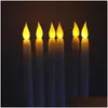 Candles 50Pcs Led Battery Operated Flickering Flameless Ivory Taper Candle Lamp Candlestick Xmas Table Home Church Decor 28Cmh H0909 D Dhu4R