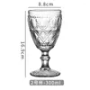 Wine Glasses American Style Creative Light Luxury Retro Embossed Personality Goblet Carved Floral Water Glass Cocktail Juice Cup