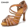 Cinmidy Women 667 Dance latina Rhinestones Soft Bottom Salsa Scarpe per ballare Sandals Sandals Women's Wedding Hight Heels 7.5cm 230411 's