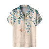 Camisetas de camisetas masculinas camisa ao ar livre Flor curta de mangas curtas no estilo de praia de verão lenta