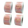 Pink Paper Label Sticker Golden Vold You Ticker 500pcs Roll Stamping samoprzylepny film świąteczny Pakowanie 277g