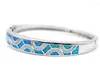 Bangle Blue Fire Opal Bracelet Manchette Bijoux Pour Femmes