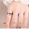 Ringas de banda Blk Rotatable Roman Numbers Rings de zircão de luxo Anel de noivado de aço inoxidável anel de noiva jóias de casamento feminino p230411