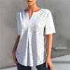 Blouses pour femmes Mode Femmes Évider 2023 Été Vintage Manches courtes Volants Tops Sexy Col V Dames Chemises