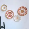 Dekoracyjne figurki kreatywne kombinacja dekoracji ściany rattan tkanin tkanin słomy talerz do wystroju domu w sypialni tło salonu