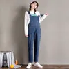 Maternity Bottoms Plus Size Denim Overalls Straight Bib Pants Spring Autumn Fashion Loose Pregnant Women Pregnancy Clothes Blue Trousers