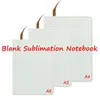 Bloc-notes vierges par sublimation A4 A5 A6 Carnets de notes blancs Cahiers de notes d'impression par transfert de chaleur recouverts de cuir PU avec intérieur