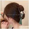 Grampos de cabelo barrettes nova simples menina cabeça clipes torção cruz pinça grande verde borla garras de cabelo para mulheres moda acesso dhgarden dhqfx