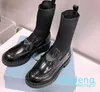 Bottines de motard à lacets en cuir noir Rockoko pour femmes, chaussures de créateur de luxe, chaussures d'usine