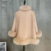 Frauen Unten Parkas 2023 Mode Natürliche Winter Pelzmantel Echt Kragen Kaschmir Wolle Woolen Frauen Jacke Luxus Outwear Damen weibliche 231110