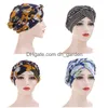 Beanie/Skull Caps Muslimska kvinnor Silk Braid Pre -bundet Turban Hat Headscarf Cancer Chemo Beanie Cap Hijab Headwear Head Wrap Hai Dhgarden Dhjc7