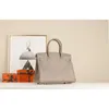 مصمم الأكياس البلاتينية يدويًا يدويًا عائلة محمولة BK25BK30 الفرنسية Epsom M8 Asphalt Gray Original Leather