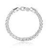 Lien Bracelets chaîne prix de gros 4MM 6MM couleur argent torsion Bracelets mode hommes bijoux longueur 20CM goutte LinkLink