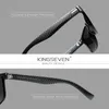 Solglasögon äkta Kingseven Brand Square Retro Gradient Polariserade solglasögon Kvinnor Män Kolfiber Mönster Design Utomhus Sports Eyewear 230411