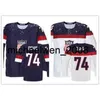 Vin Weng toppkvalitet T.J. Oshie USA Jersey Sydd Sochi 2014 Team USA 74 TJ Oshie Jersey American Hockey Jersey