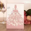 Biglietti d'auguri 50 pezzi Dieci colori Ragazza Invito a nozze Taglio laser per compleanno Busta opzionale Carta interna Forniture per feste personalizzate 230411