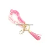 Bracelet acrylique Tassel Porte-clés Pendentif personnalisé Porte-clés Femme Mti-Color Ins Bracelets à cordes à main Accessoires de mode pour hommes Dhu6X