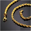 Kedjor guld mode rostfritt stål hiphop smycken rep kedja mens halsband drop leverans halsband hängen dhgarden otnry