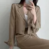 Women's Suits This Suit Jacket Is A Short British Style Buttoned Cardigan Solid Color Casual And Loose Simple Fashionable.