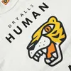 Camiseta de manga curta FEITA HUMANA de alta versão Fierce Tiger Head Wash Casal Camisa Inferior