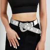 Hot sales Rhinestone Belts Western Women Bling Rhinestone Crystal Belt Custom Diamond Studded PU Leather Belt