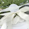 Decorative Flowers & Wreaths White Cream Rustic Aisle Artificial With Chiffon Ribbons For Wedding Chair Decoration Ceremony Reception High Q