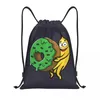 Shopping Bags Custom Funny Food Porno Cucumber Donut Drawstring Backpack Men Women Lightweight Gym Sports Sackpack Sacks For Training