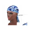 Bonnet / Casquettes De Crâne Chapeaux / Casquettes Camo Durag Bandanas Chapeaux Pour Femmes Hommes Longue Queue Chapeau De Pirate Vagues Do Doo Du Rag Turban Band Head Dhgarden Dhjc5