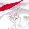 Кольца-кластеры, кольцо с орхидеей из стерлингового серебра 925 пробы, три цветка, регулируемые ювелирные изделия на палец, годовщина свадьбы, аксессуары для пары, подарок