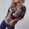 Women's Sweaters Christmas Sweater Woman Snow Deer Soft Knitted ONeck Long Sleeve Pullovers Female Loose Warm Knitwear Jumper Year Clothes 231124