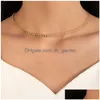 Chokers Bohemian Tassel Clavicle łańcuch Choker Naszyjnik ładny motyl wąż złoto sier kolor geometria stopowa biżuteria d dhgarden dhywx