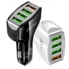 Universal 4 USB -portar 5V 2.5A Bil Charger Auto Power Adapter Car Chargers för iPhone 14 15 12 13 Samsung S8 S9 S10 F1