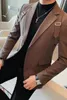Mäns kostymer Blazers British Shoulder Strap Design Tuxedo Blazer Jackets för män Kläder Företag Formell slitage Två knappar Slim Fit Casual Suit Coats 231110