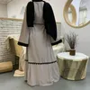 Roupas étnicas 2023 Simples Elegante Turquia Preto Bordado Abaya Kaftan Vestidos Muçulmanos Mulheres Longo Kimono Vestido Robe Dubai Médio Oriente