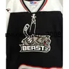 KOB WENG VINTAGE Rzadki 2017 Dostosuj Echl Brampton Beast Męskie kobietę haft haft biały czarny czarny tanią koszulki hokejowe