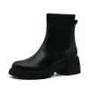 No logo Fashion Pparies- Thick Heel Elastic Knitted Thick Sole Martin Boots Smoke Pipe Short Boots Chelsea Boots Girl