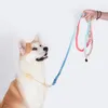 Collari per cani 210 cm multifunzione corda di cotone resistente guinzaglio intrecciato a mano per cani di taglia media colorato