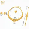 Earrings Necklace ANIID African Jewelry Set Big Necklace Dubai Ethiopian Gold Color Jewelery Earring Bracelet For Women Bridal Choker Wholesale 230410