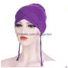 Beanie/Skull Caps Beanie/SKL CAPS Muslimsk kvinnor turban Inner Hijab India Headscarf Islamiska motorhuven Wraps Elastic Musman Turban Dhgarden DH8V6