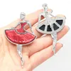 Brooches Natural Shell Dancer Shape Six Color Available Alloy Pins For Women Party Dress Coat Accessories Jewelry