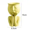 Vaser dropshipping Human Think Face Ceramic Home Plants Flower Pot Vase Planter Decoration Sculpture Table Flower Vases Portrait 2021 P230411