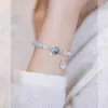 Link Bracelets Original Unique Significance Sweet Cool Style Light Luxury Aesthetic Sense Advanced Blue Moonlight Stone Bracelet