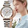 Wristwatches SUNKTA 2023 Selling Wrist Watches For Women Stainless Steel Rose Gold Female Watch Quartz Diamond Waterproof