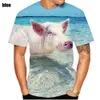 T-shirt da uomo Novità T-shirt con stampa 3D Maiale animale Divertente Casual Estate XS 5XL 230411